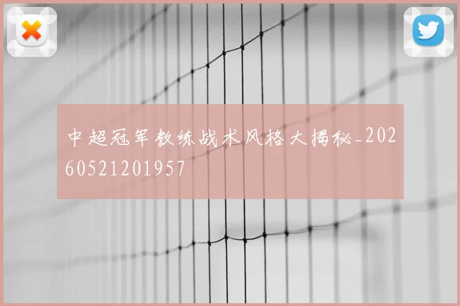 中超冠军教练战术风格大揭秘_20260521201957